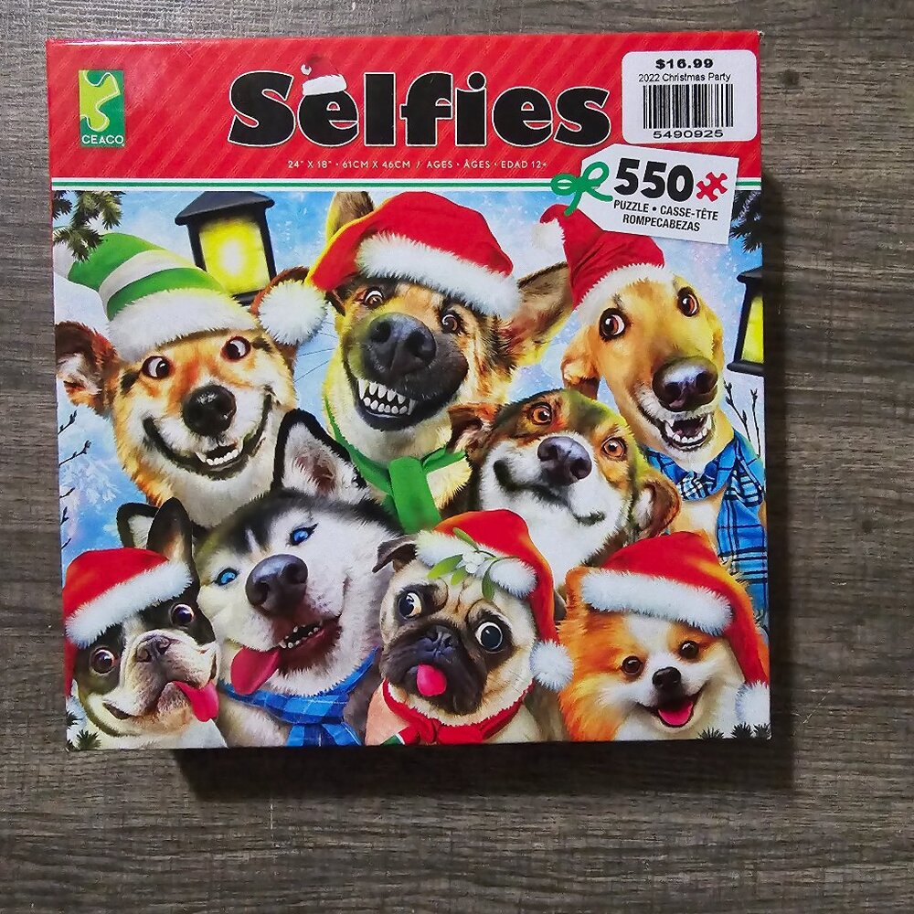 Selfie Puzzle Christmas Dogs